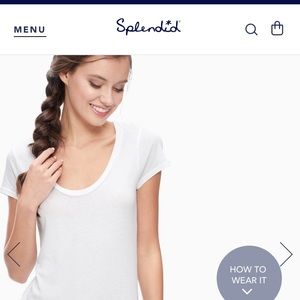 Splendid White scoop neck tee